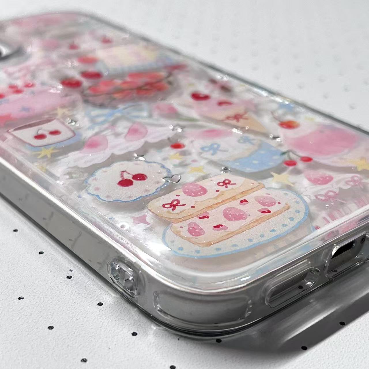Pink Dessert Peach Handmade Sticker Phone Case Samsung Case