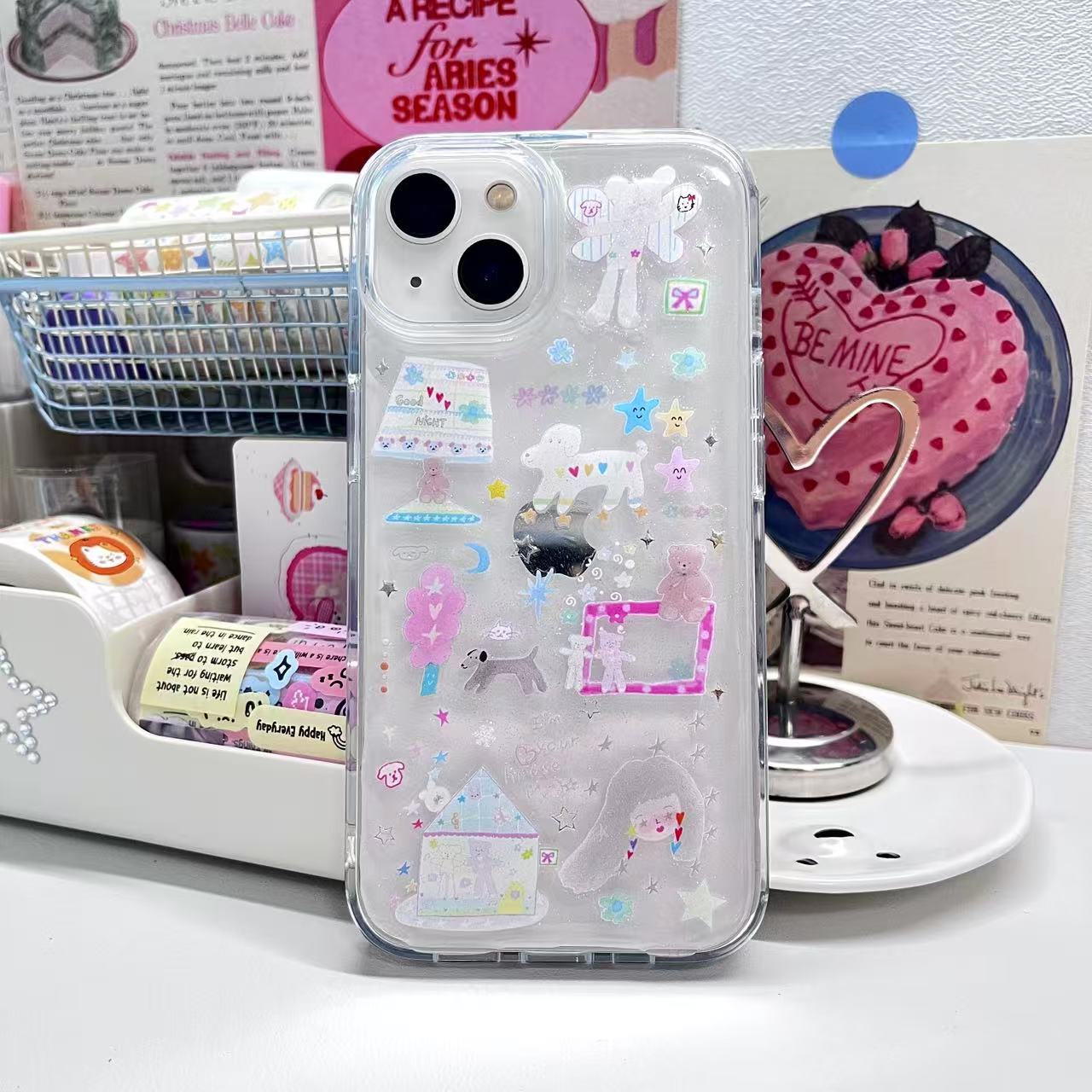 Pink House Sweet Rabbit Handmade Sticker Phone Case Samsung Case