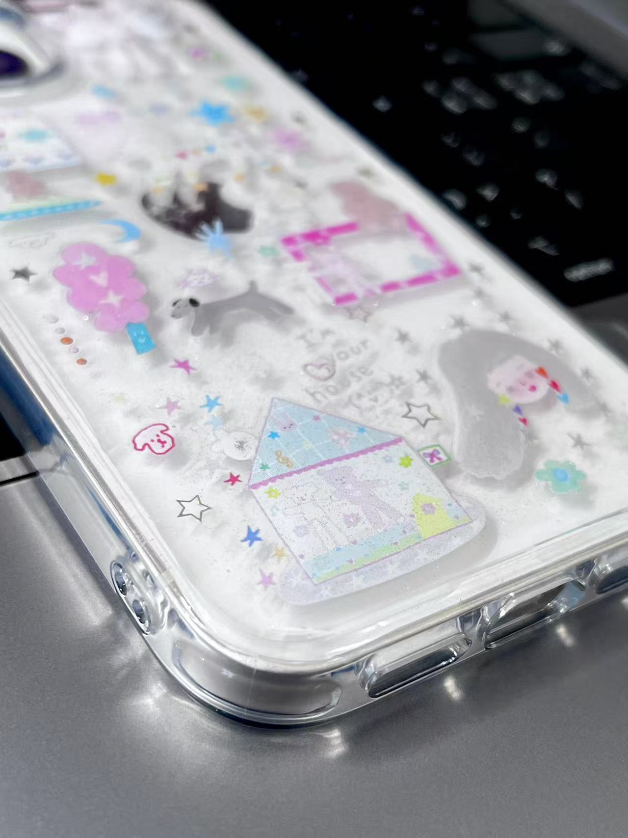 Pink House Sweet Rabbit Handmade Sticker Phone Case Samsung Case