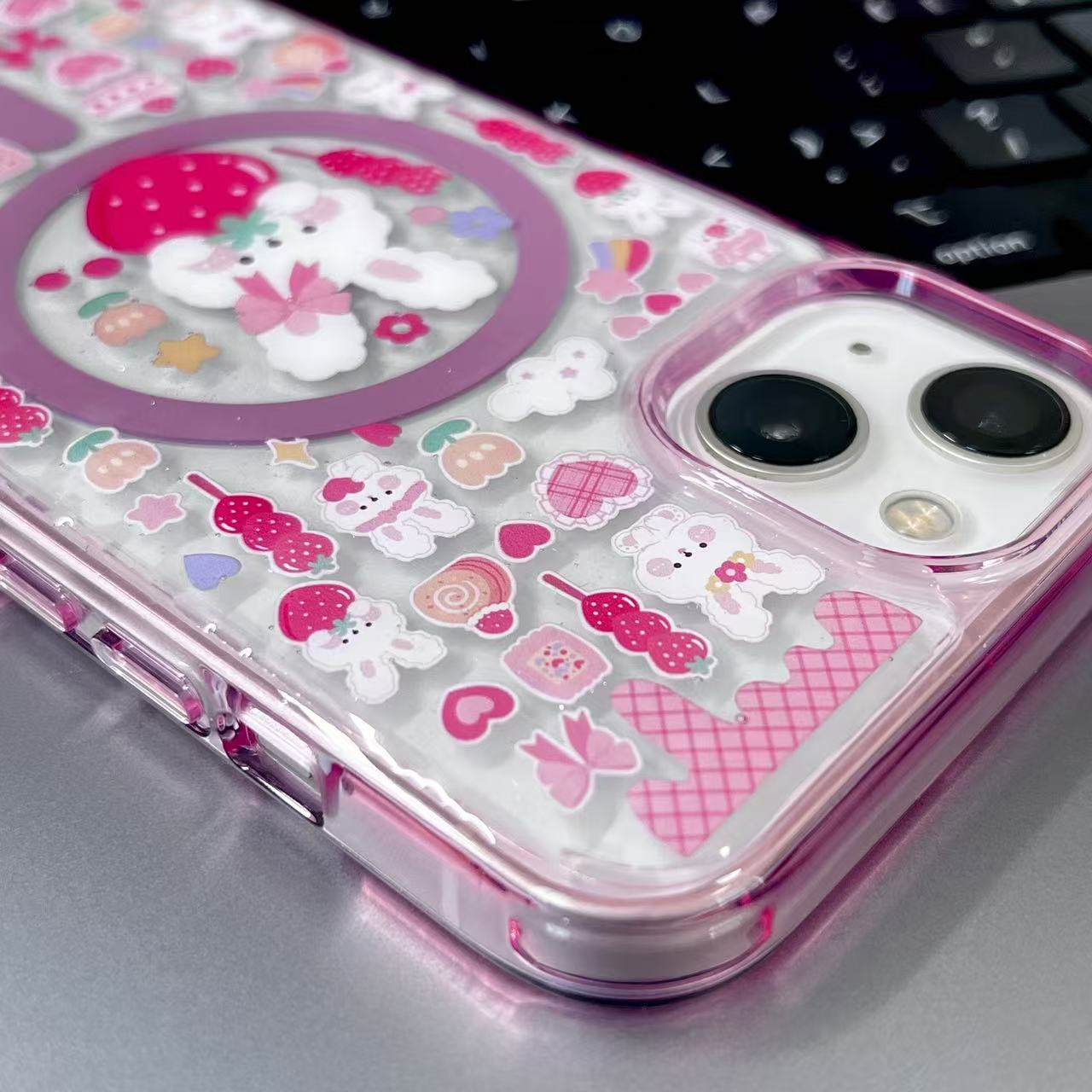 Pink Rabbit Handmade Sticker Phone Case Samsung Case