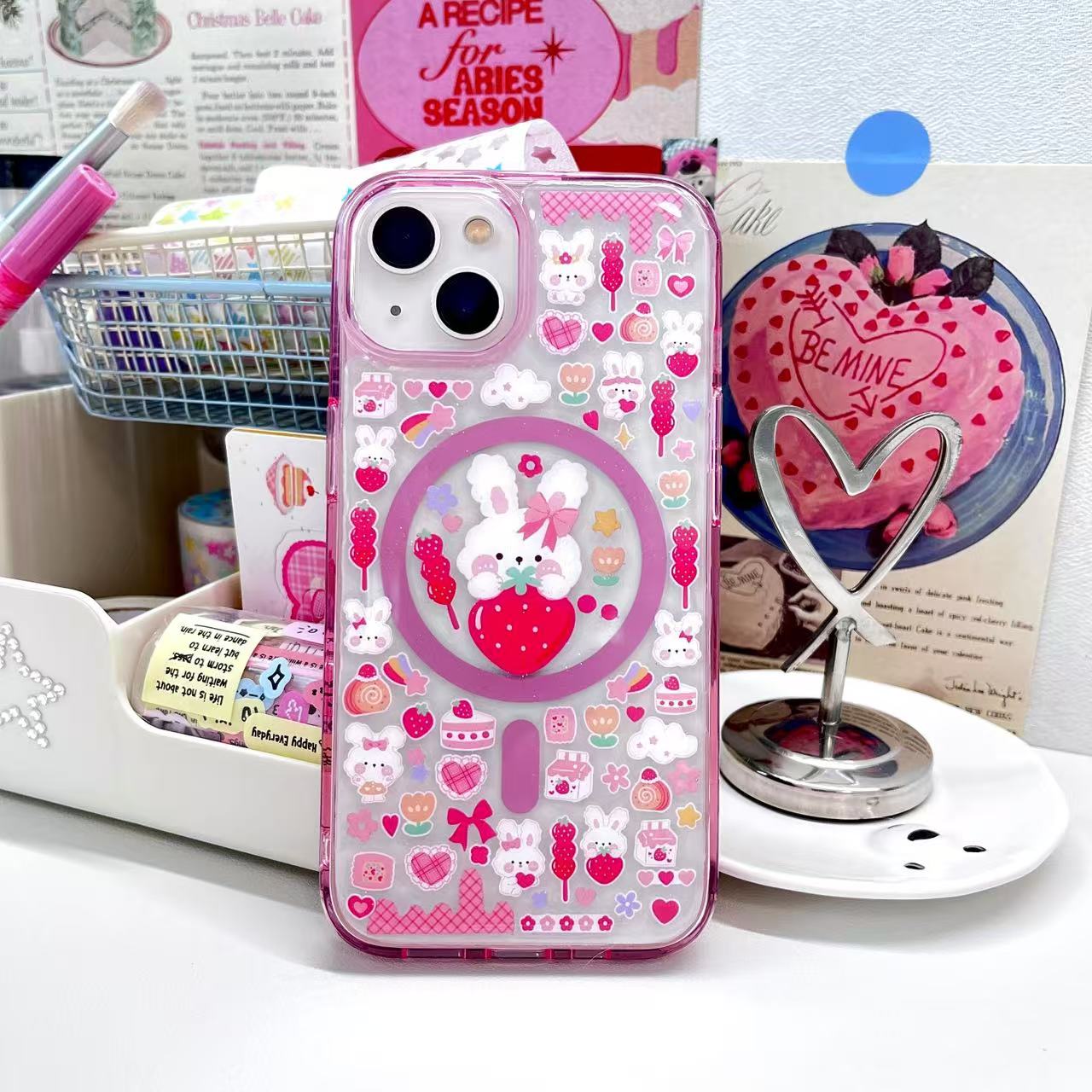 Pink Rabbit Handmade Sticker Phone Case Samsung Case