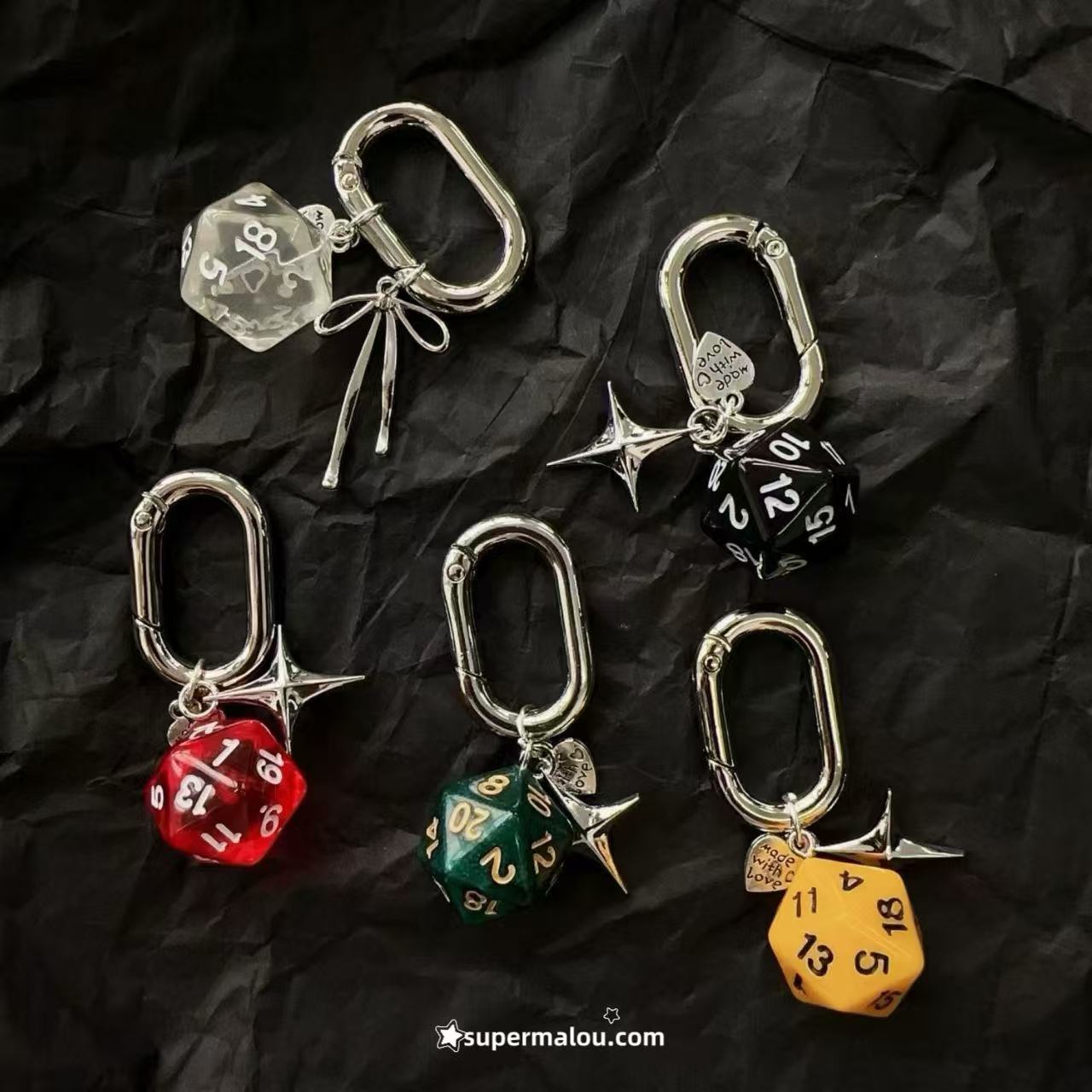 Poker Red Dice keychain