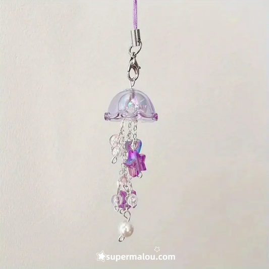 Purple Star Jellyfish Phone Chain
