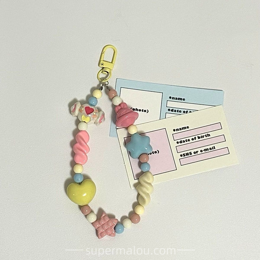 Rabbit Planet Candy CCD Camera Lanyard Phone Case Charm Polaroid Hand Strap Niche Cream Color