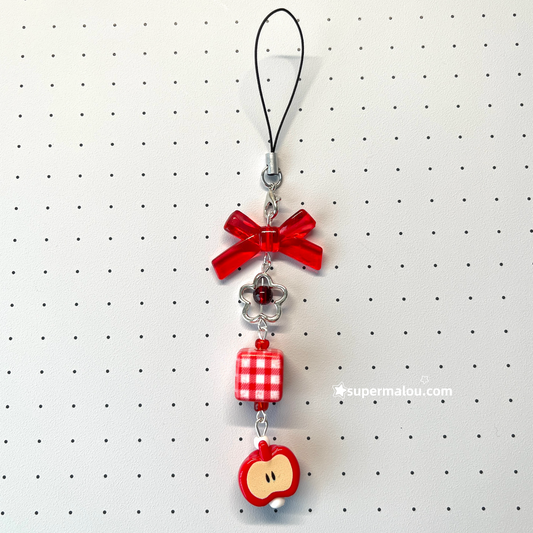Red Apple Bowknot Phone Chain