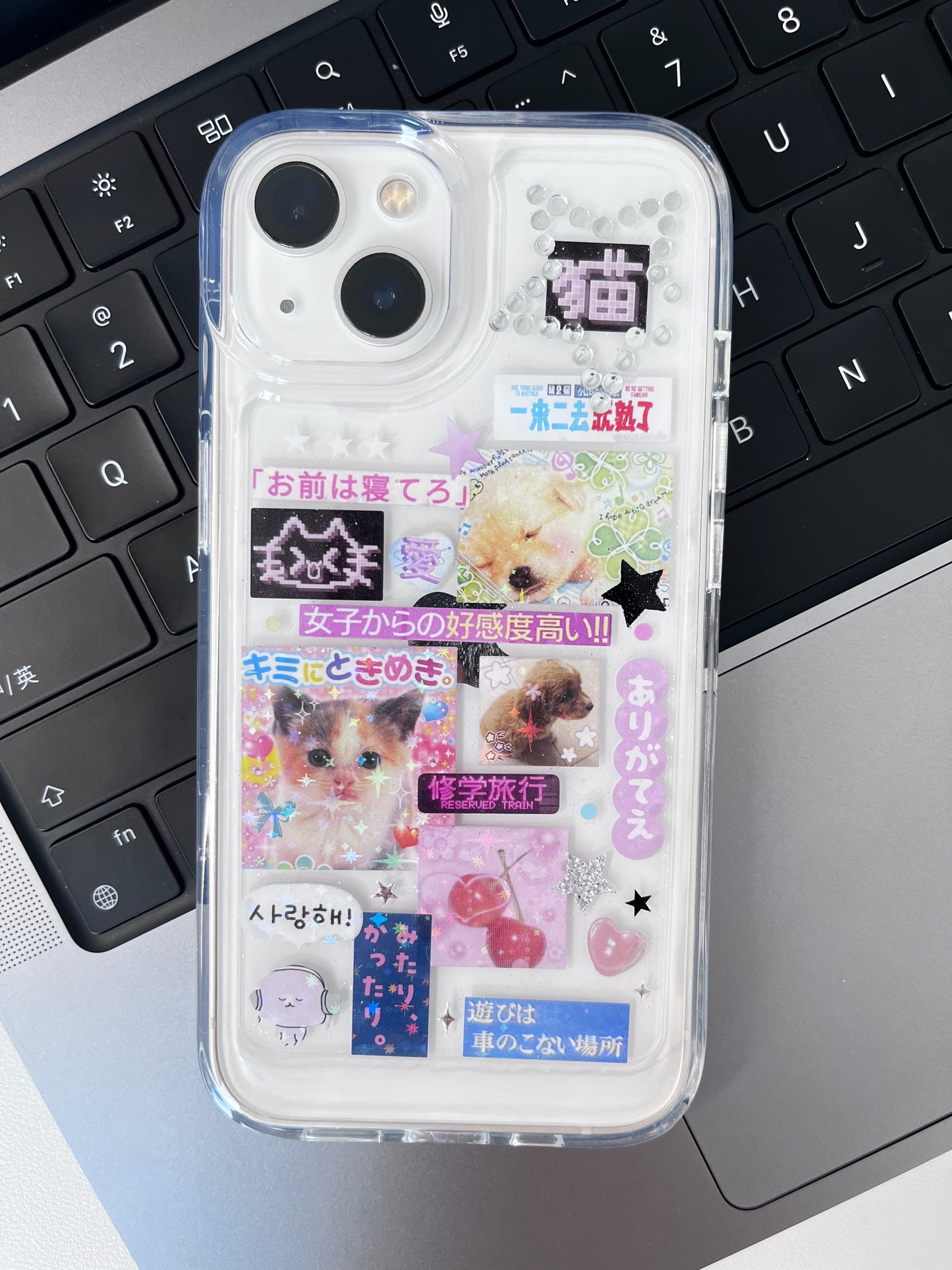 Retro Cat Dog Colorful Penguin  Handmade Sticker Phone Case Samsung Case