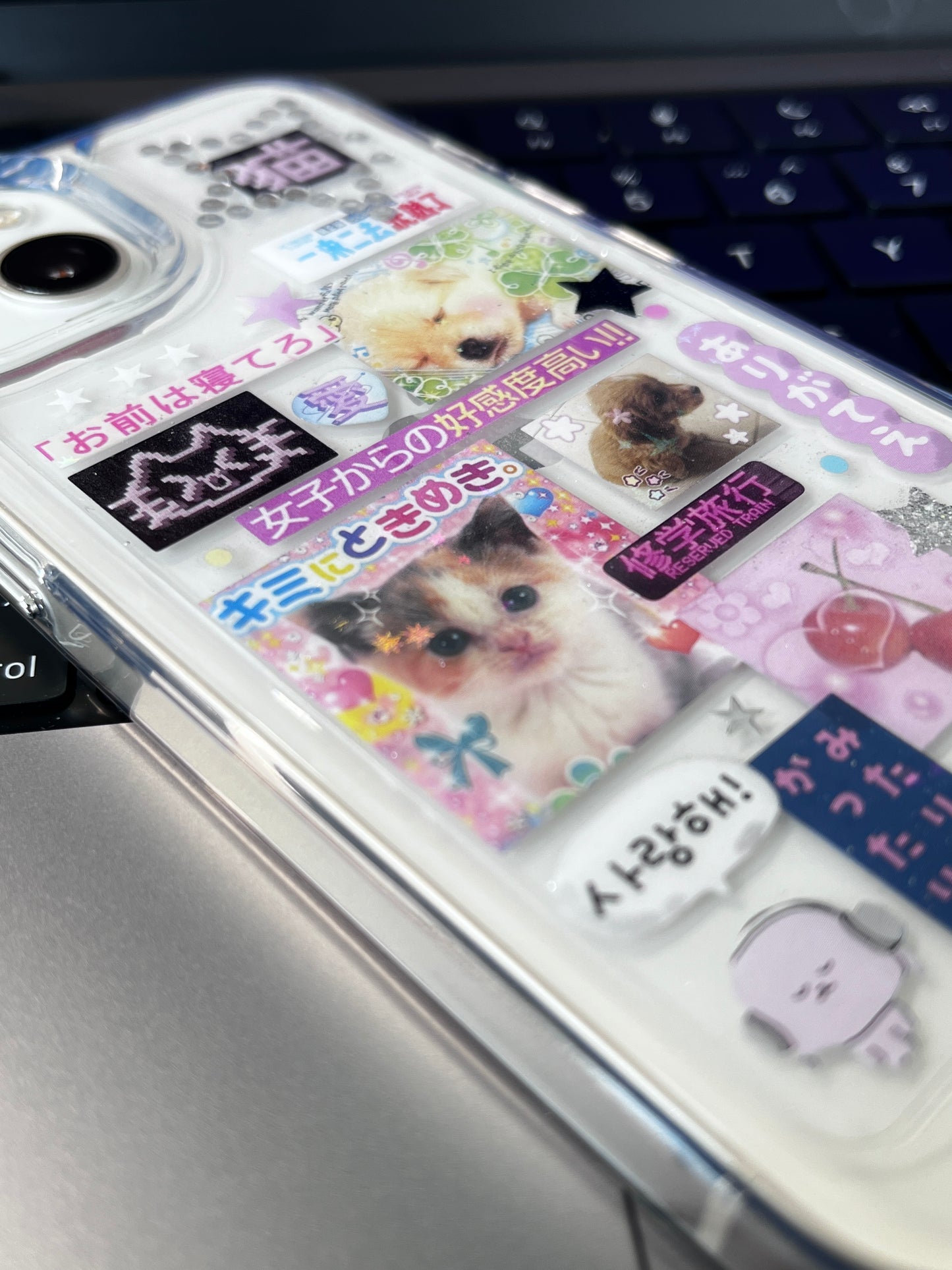 Retro Cat Dog Colorful Penguin  Handmade Sticker Phone Case Samsung Case