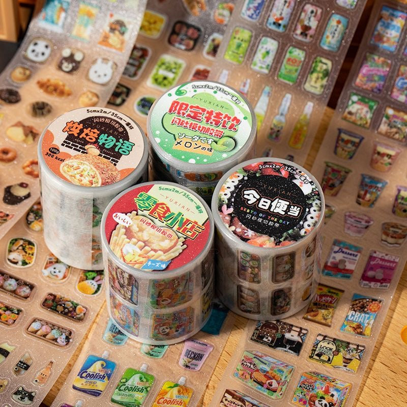 Japanese Retro Food Sticker Roll