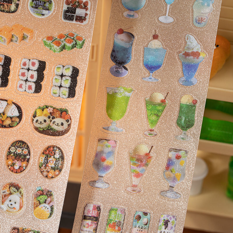 Japanese Retro Food Sticker Roll
