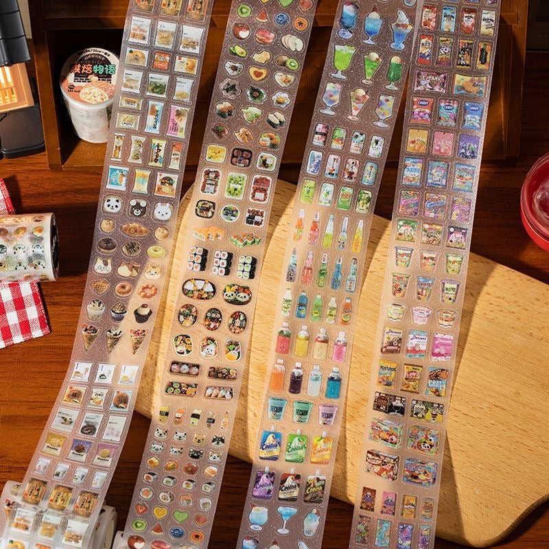 Japanese Retro Food Sticker Roll
