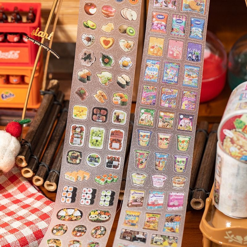 Japanese Retro Food Sticker Roll