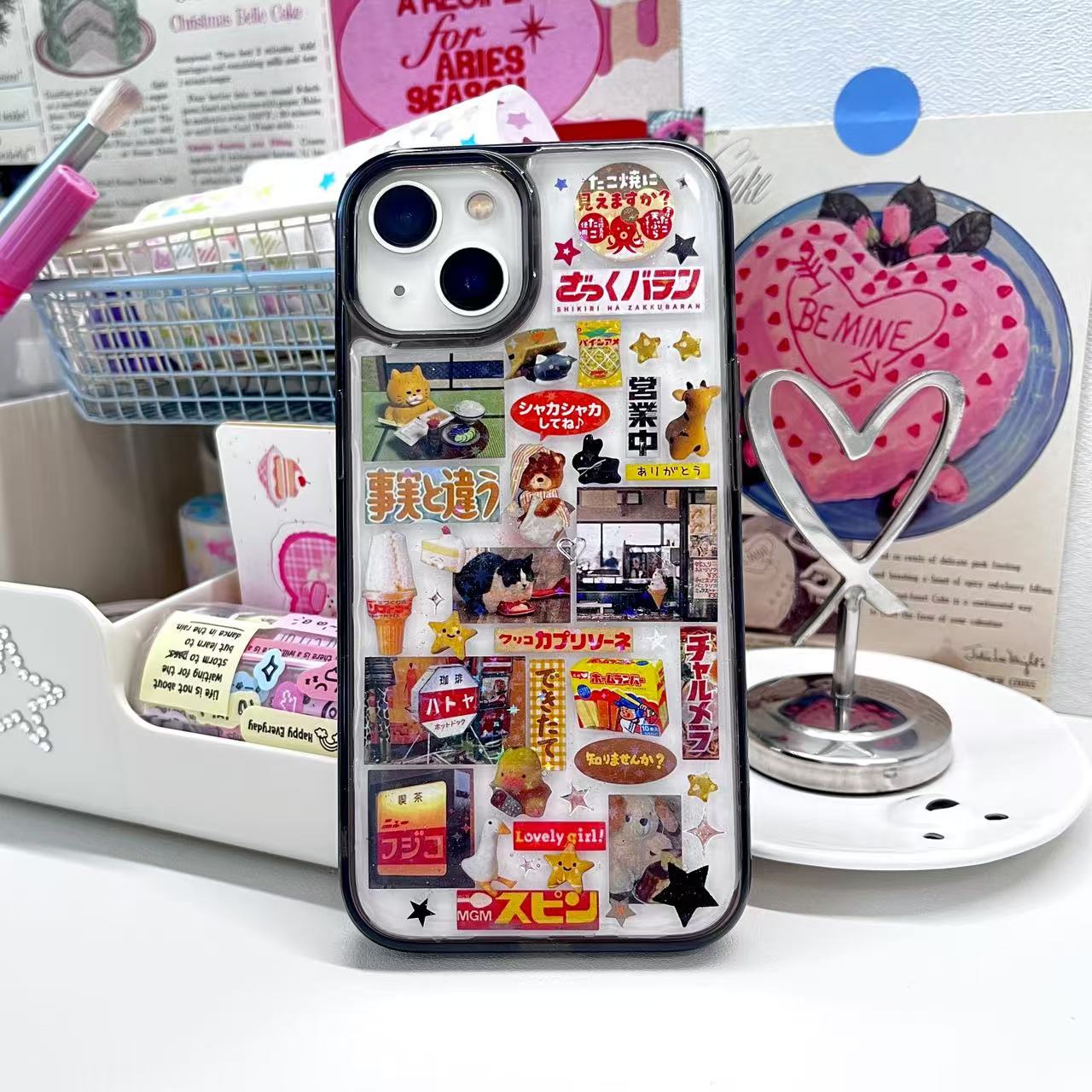 Retro Japanese Style Handmade Sticker Phone Case Samsung Case