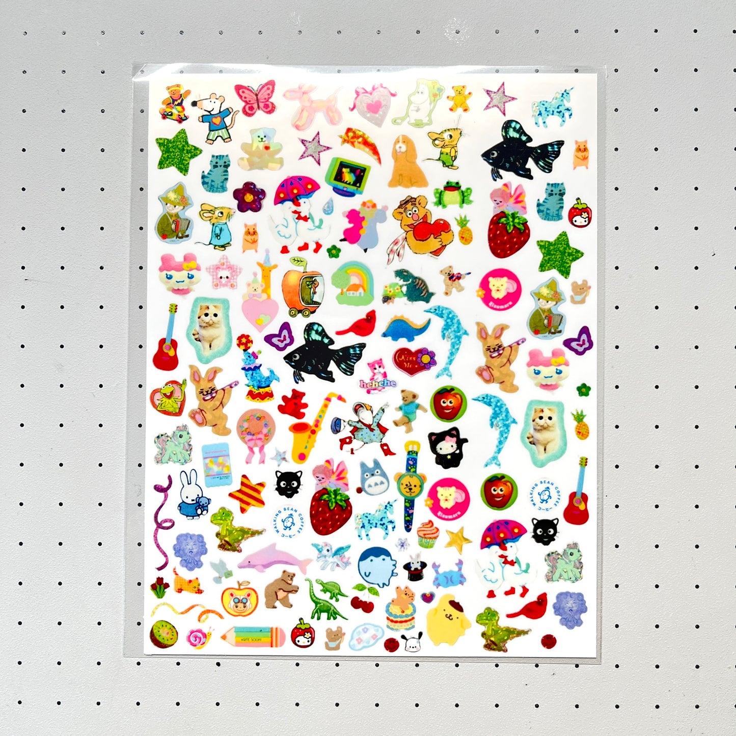 Retro Y2K Pixel Frutiger Kitty Sticker Sheet