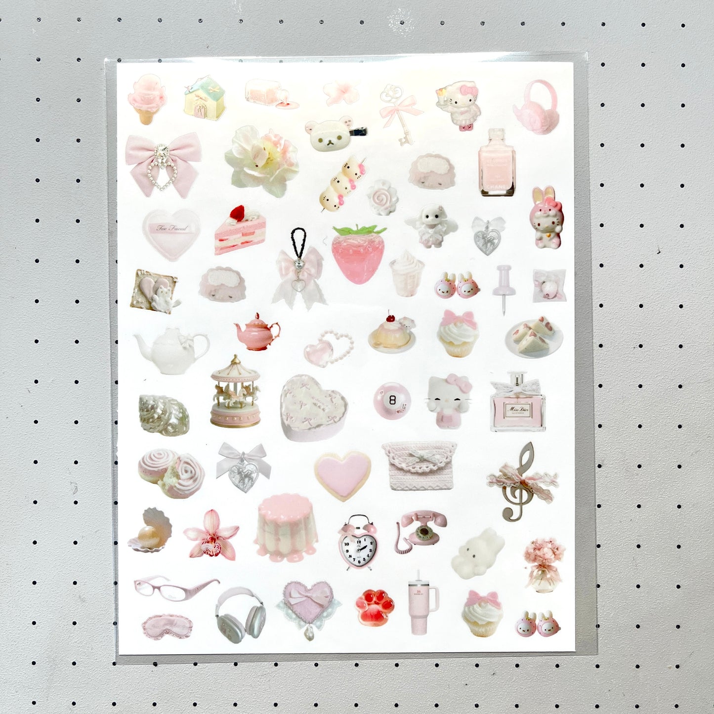Retro Y2K Pixel Frutiger Kitty Sticker Sheet