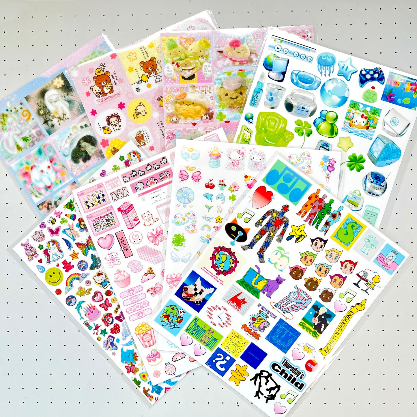 Retro Y2K Pixel Frutiger Sticker Sheet