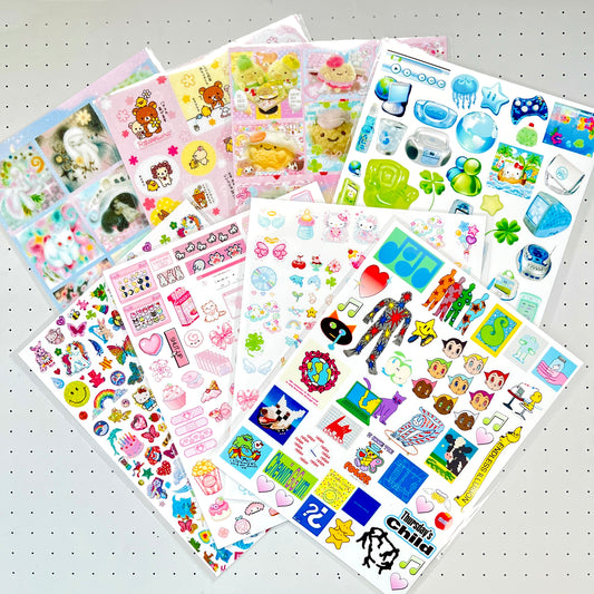 Retro Y2K Pixel Frutiger Sticker Sheet
