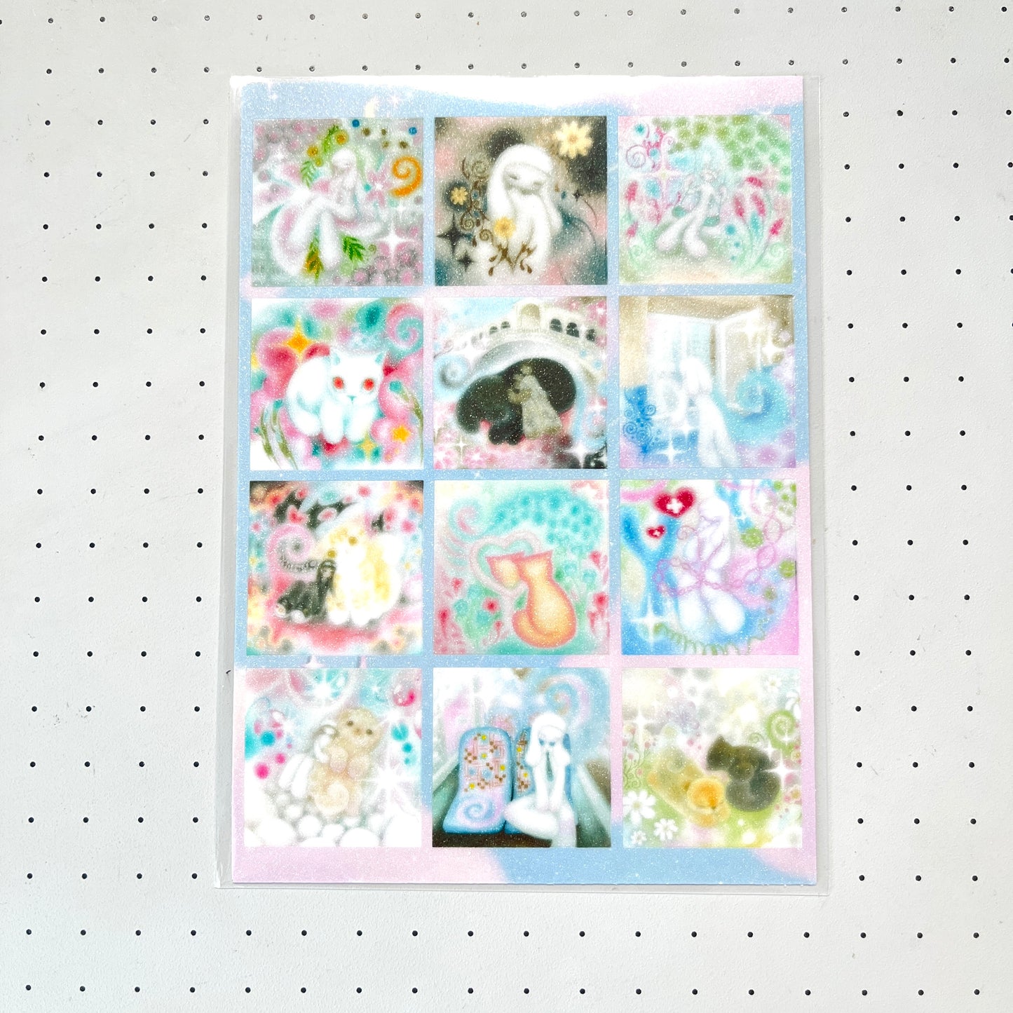 Retro Y2K Pixel Frutiger Sticker Sheet