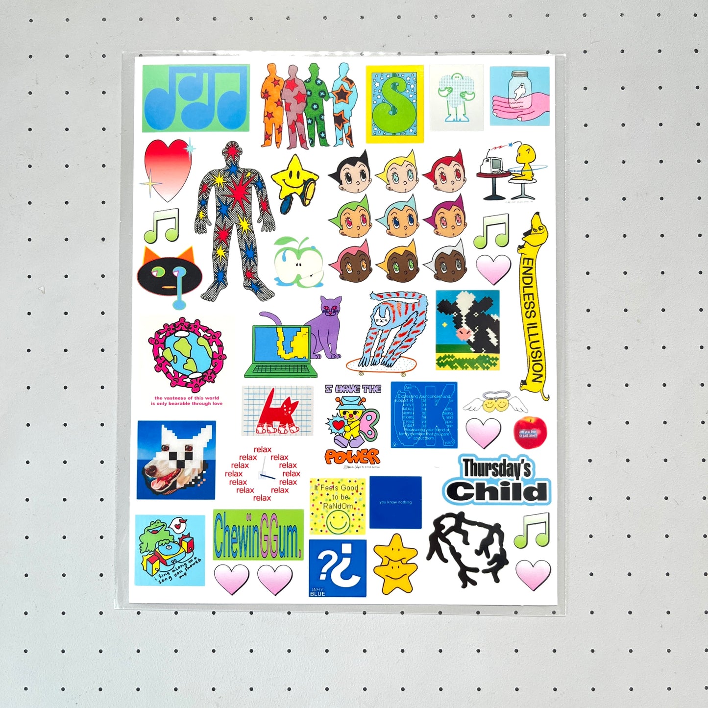 Retro Y2K Pixel Frutiger Sticker Sheet