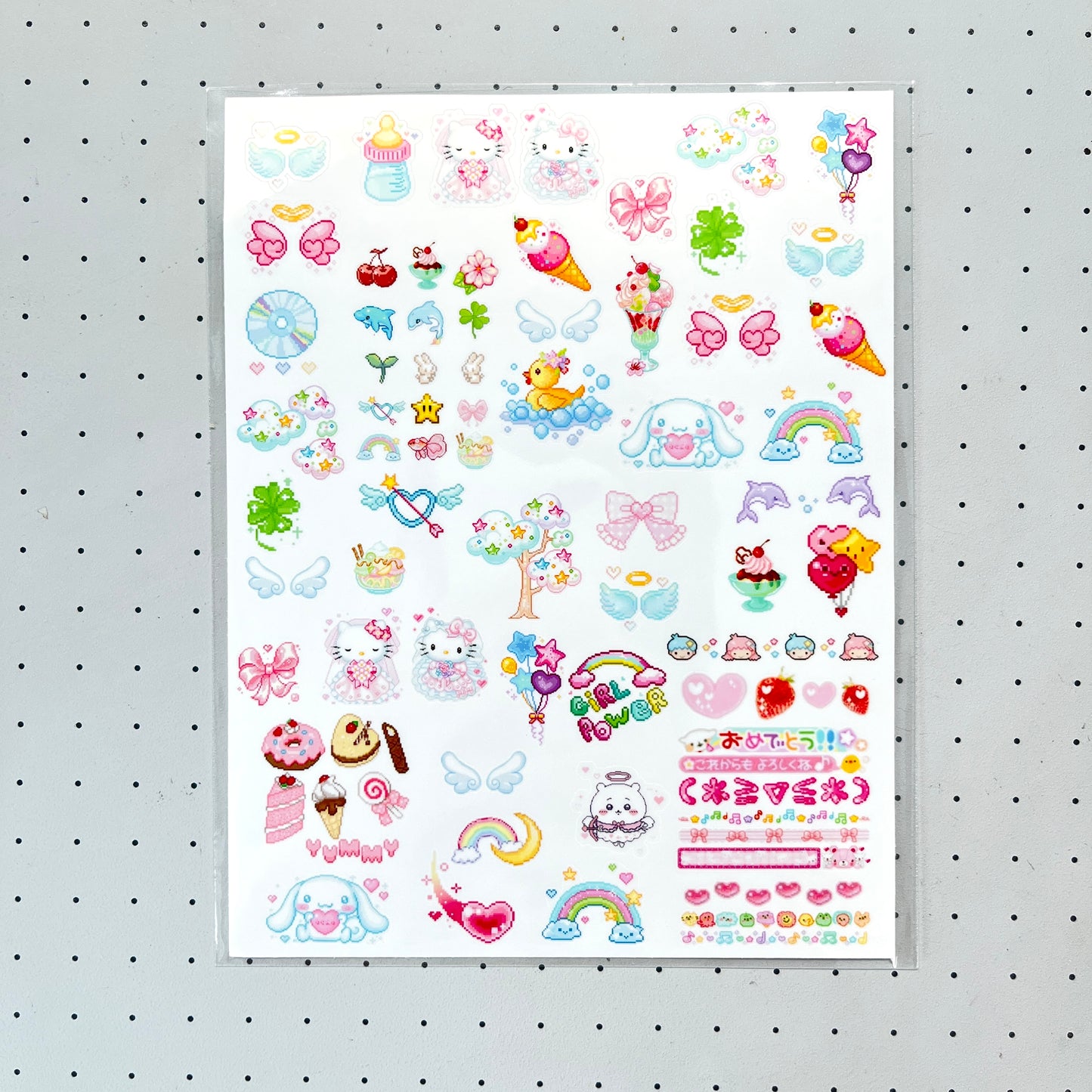 Retro Y2K Pixel Frutiger Sticker Sheet