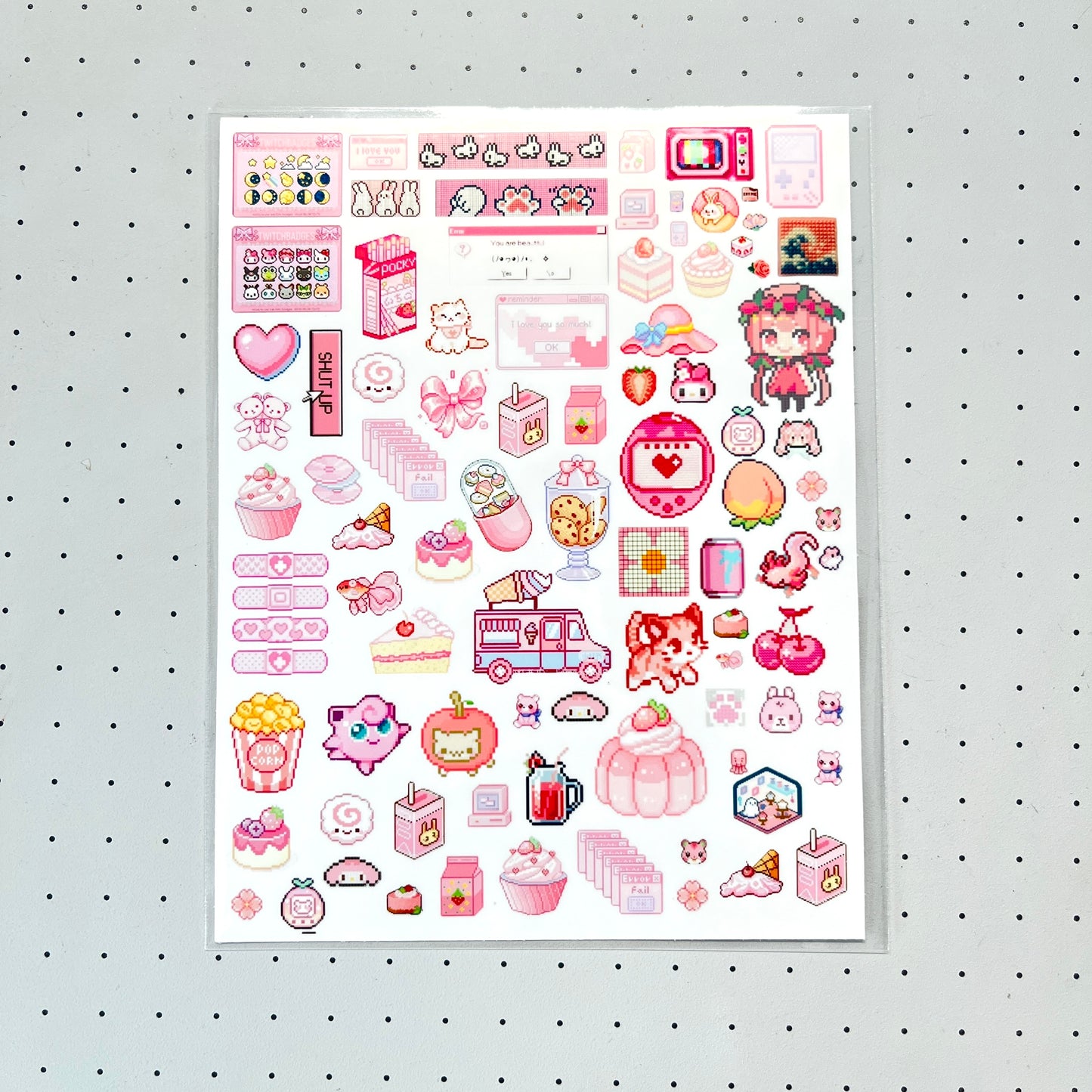 Retro Y2K Pixel Frutiger Sticker Sheet