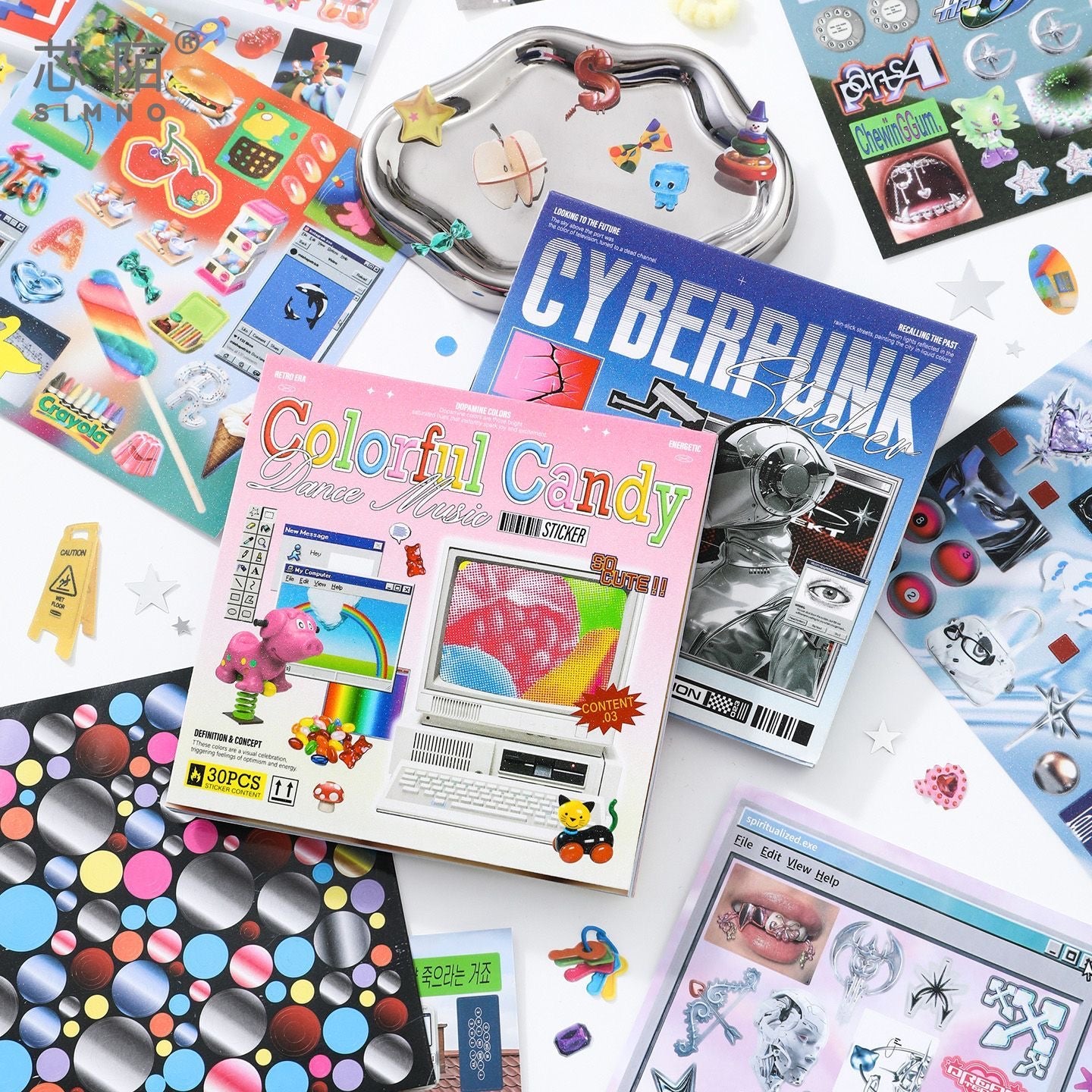 Retro and Future Dreamcore Cyberpunk Style Sticker Book