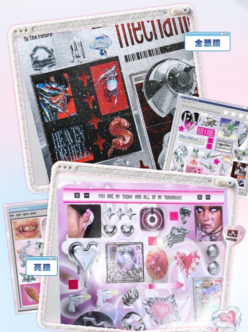 Retro and Future Dreamcore Cyberpunk Style Sticker Book