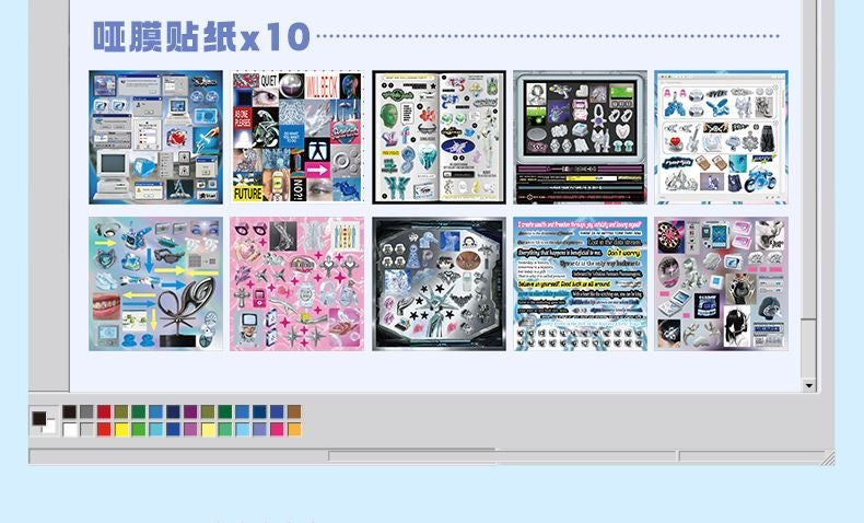 Retro and Future Dreamcore Cyberpunk Style Sticker Book