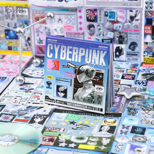 Retro and Future Dreamcore Cyberpunk Style Sticker Book