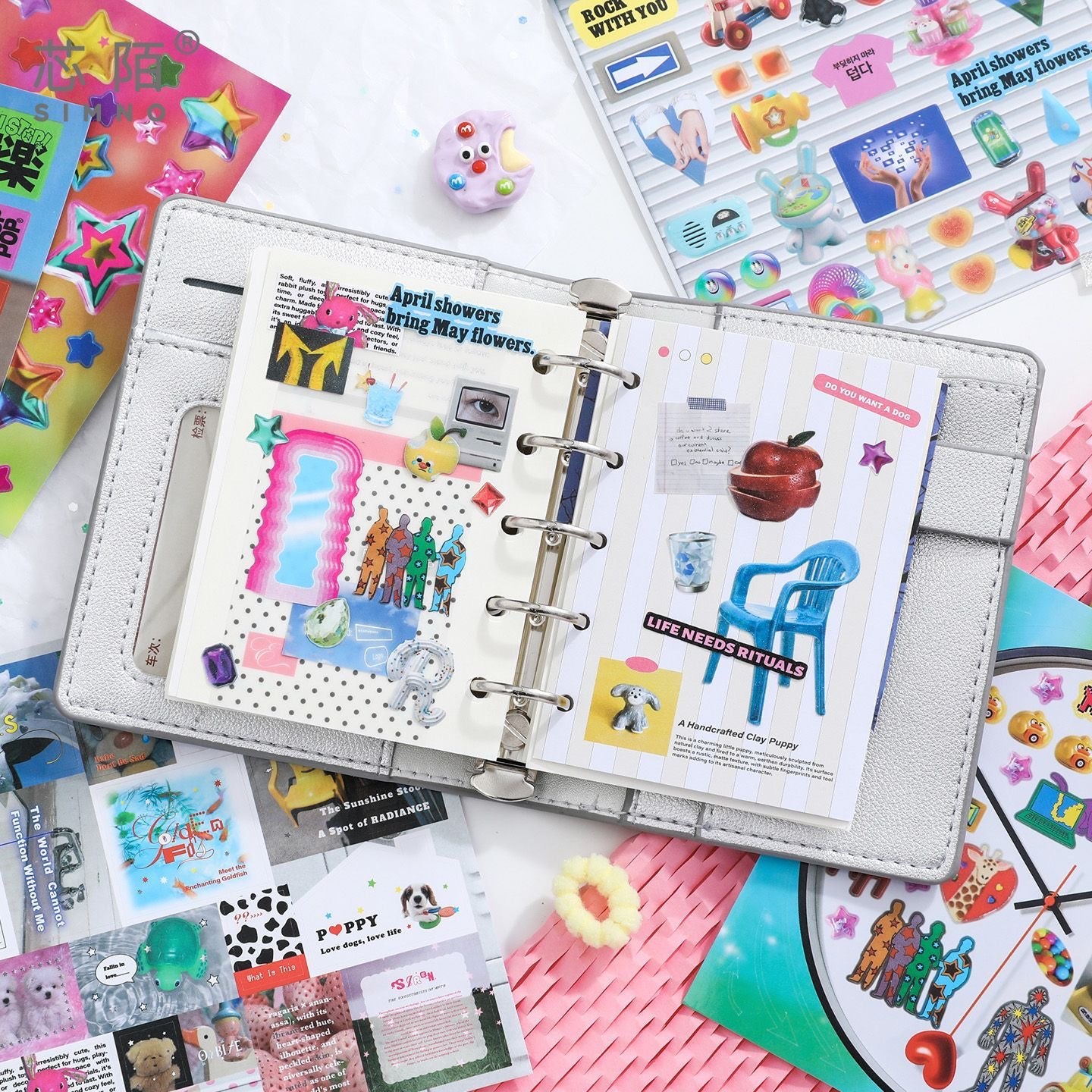 Retro and Future Dreamcore Cyberpunk Style Sticker Book