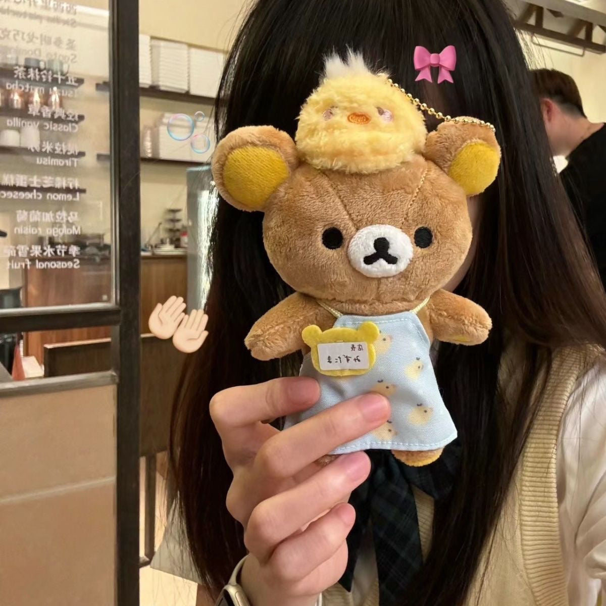 Rilakkuma Little Yellow Chicken Blue Skirt Plush Doll Pendant