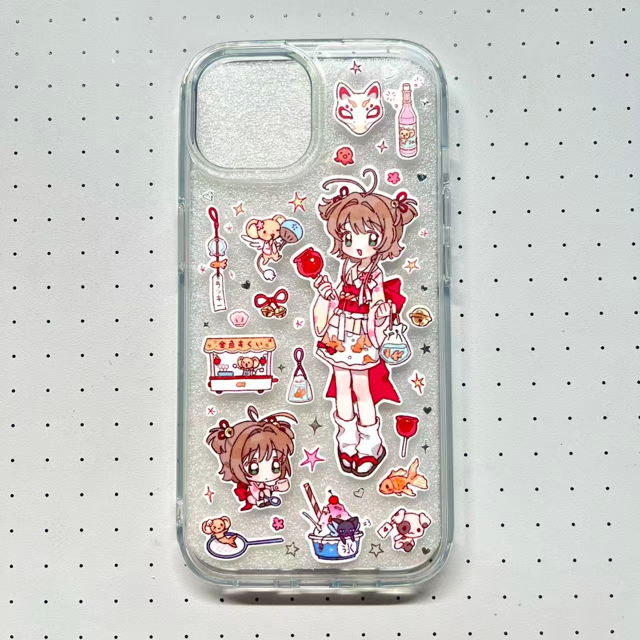 Sakura Roller Stating Girl Handmade Sticker Phone Case (Resin Ver.)