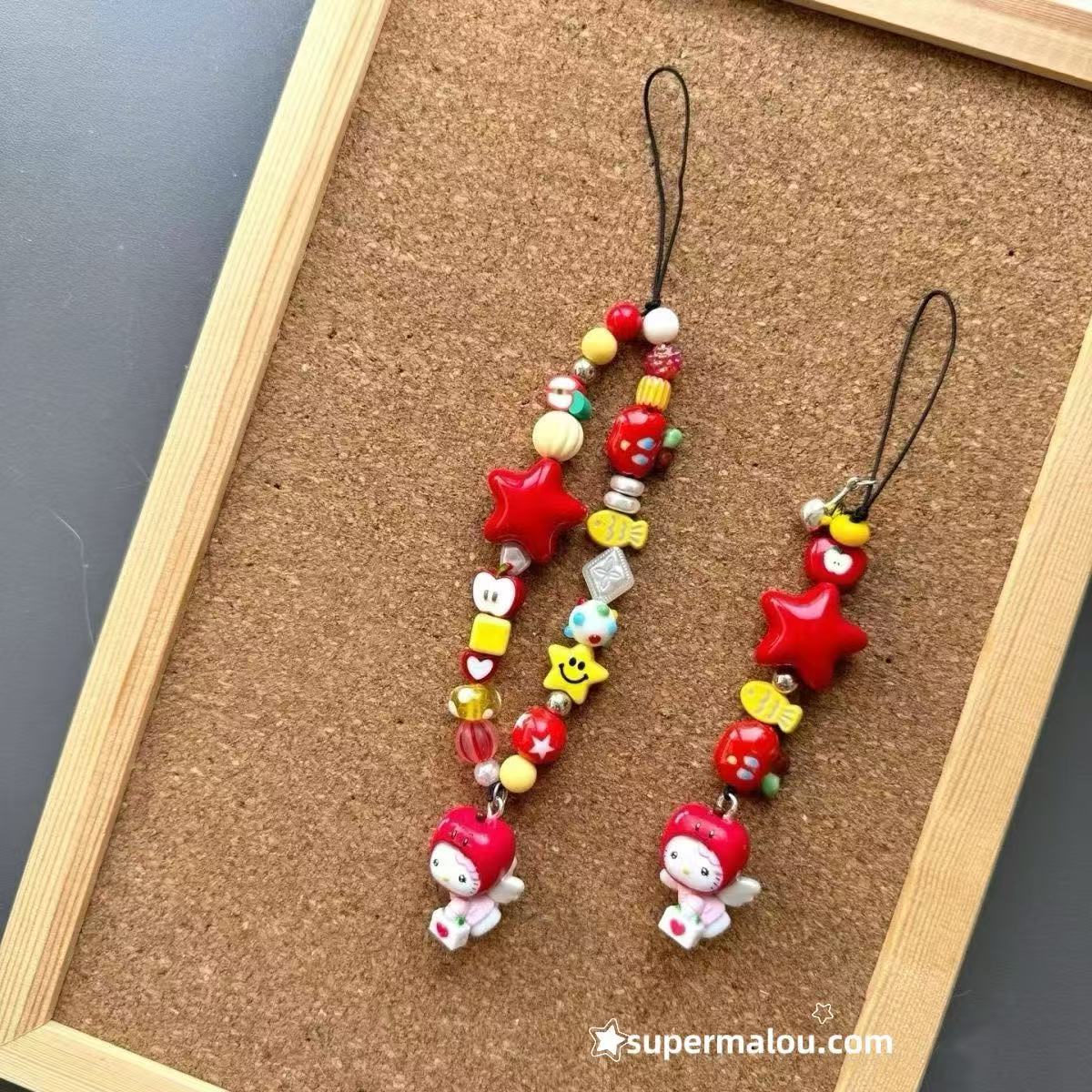 Sanrio Apple Angel HelloKitty Star Beaded Phone Chain