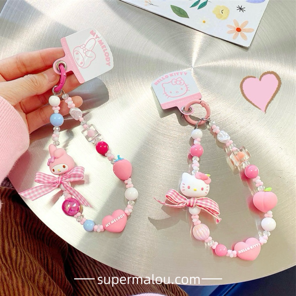 Sanrio Melody Pochacco Kitty Kuromi Cartoon Phone Case Chain