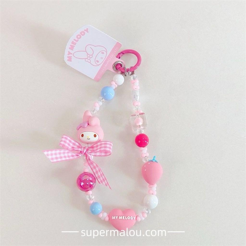 Sanrio Melody Pochacco Kitty Kuromi Cartoon Phone Case Chain