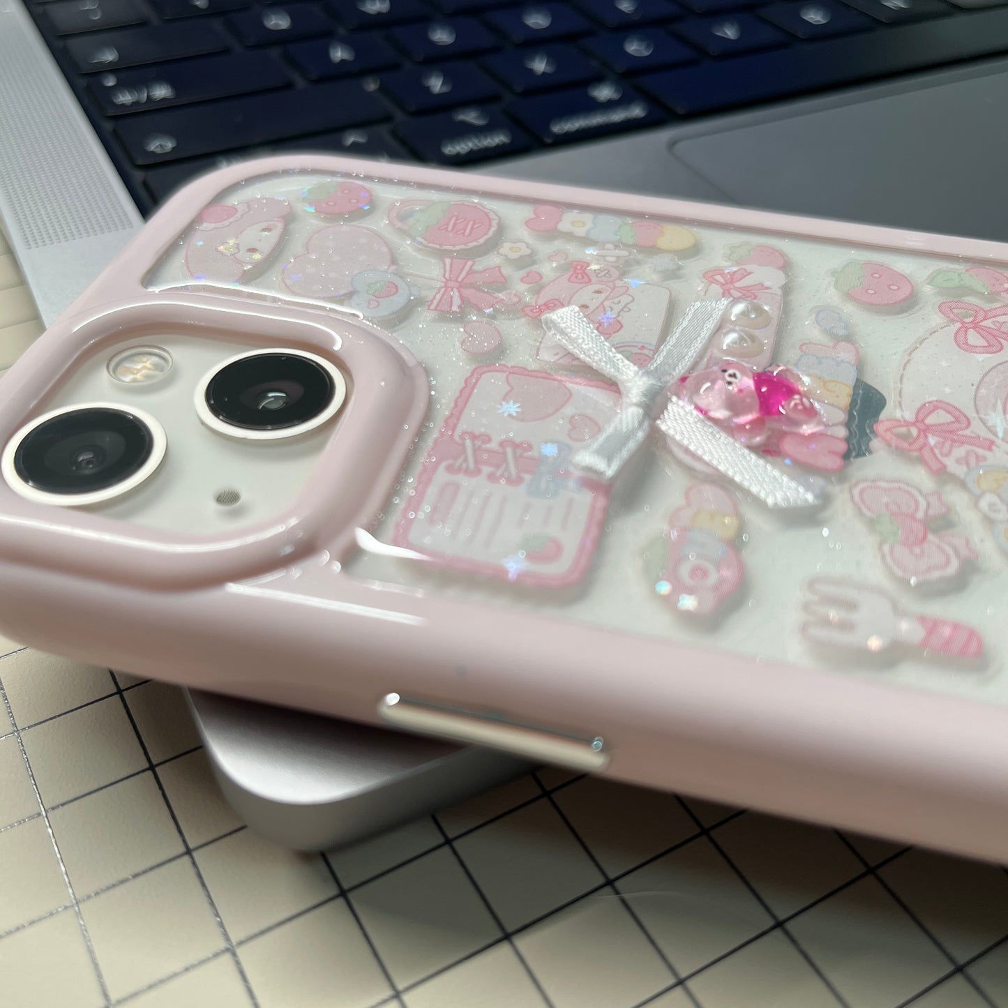 Mymelody And School Girl Handmade Sticker iPhone Case