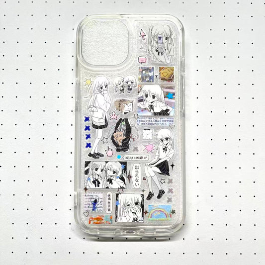 Schoolgirl Traveling Far Away Sticker Phone Case (Resin Ver.)
