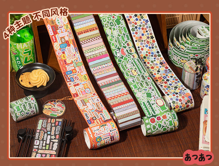 Showa Retro Deco Flash Sticker Roll Set Of 4