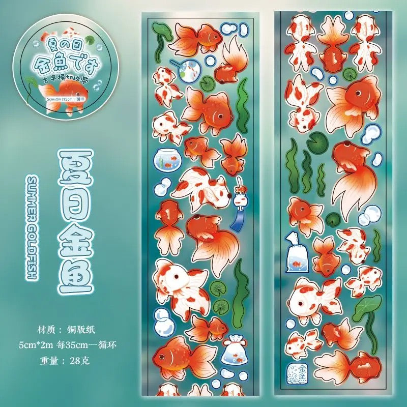 Showa Series Clover Gold Fish Sticker Roll
