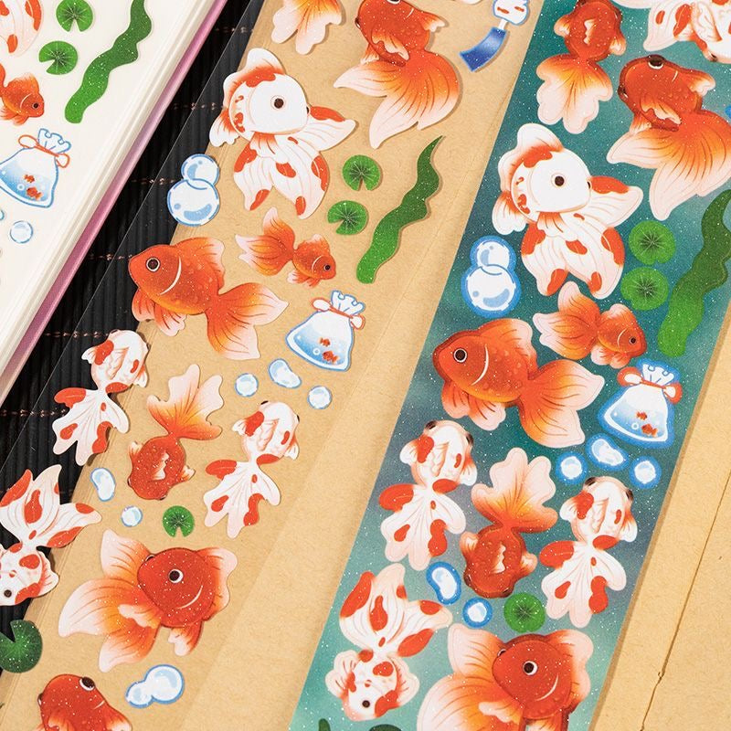 Showa Series Clover Gold Fish Sticker Roll