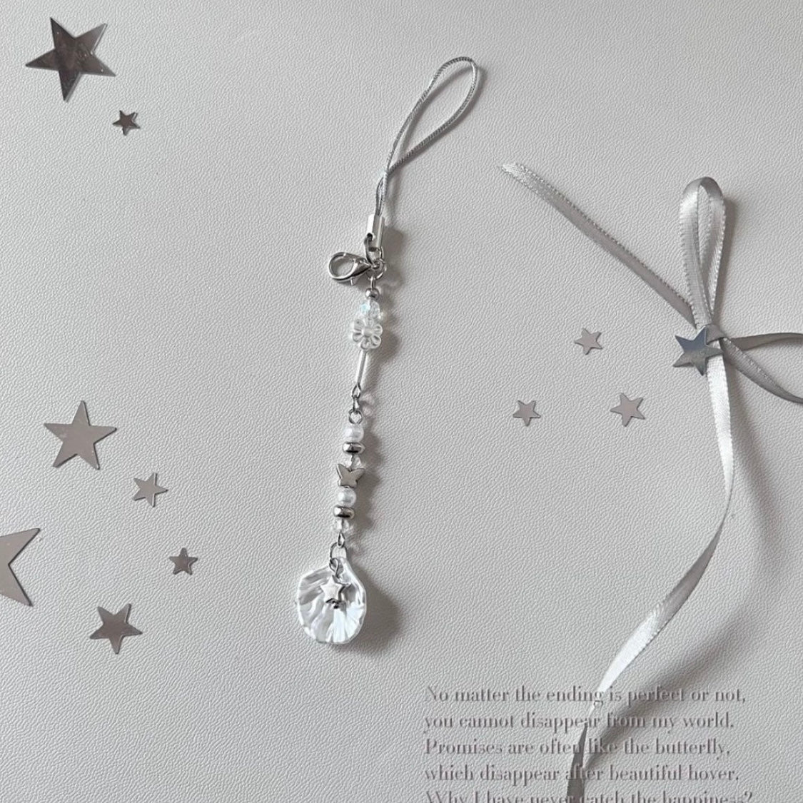 Silver Shell Star Phone Chain