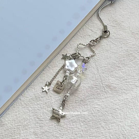 Silver Sparkling Meteor Phone Chain
