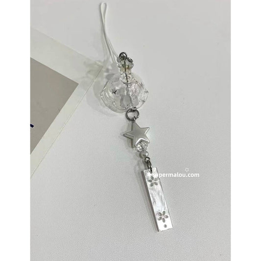 Silver Star Wind Chime Phone Chain