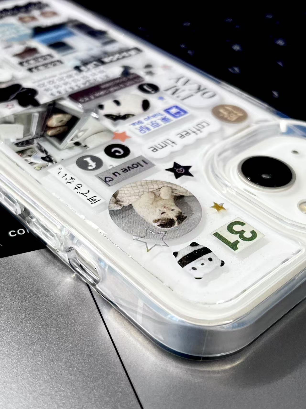 Sleepy Cat Apple Bear Handmade Sticker Phone Case Samsung Case