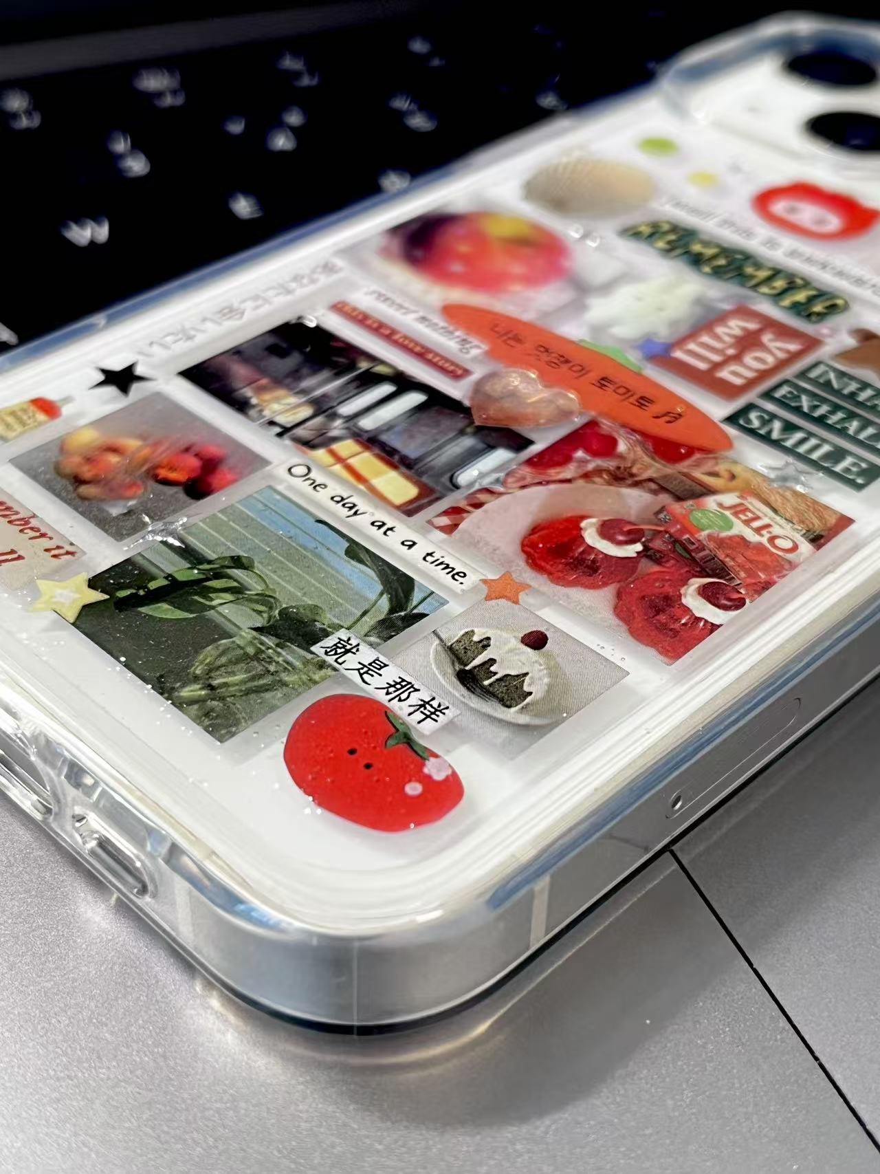 Sleepy Cat Apple Bear Handmade Sticker Phone Case Samsung Case