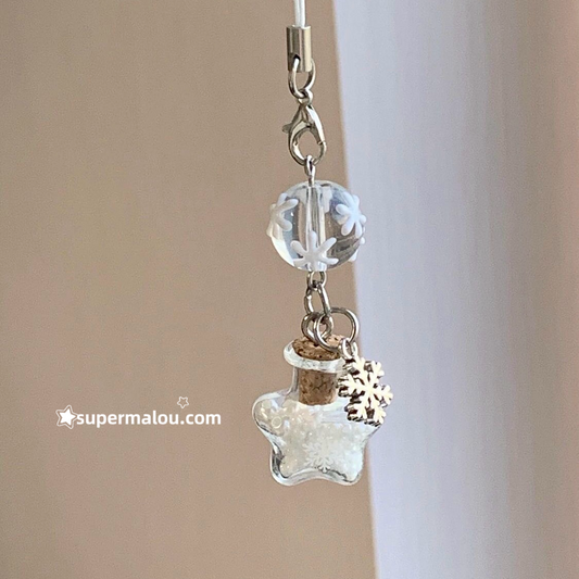 Snow Star Wishing Bottle Phone Chain