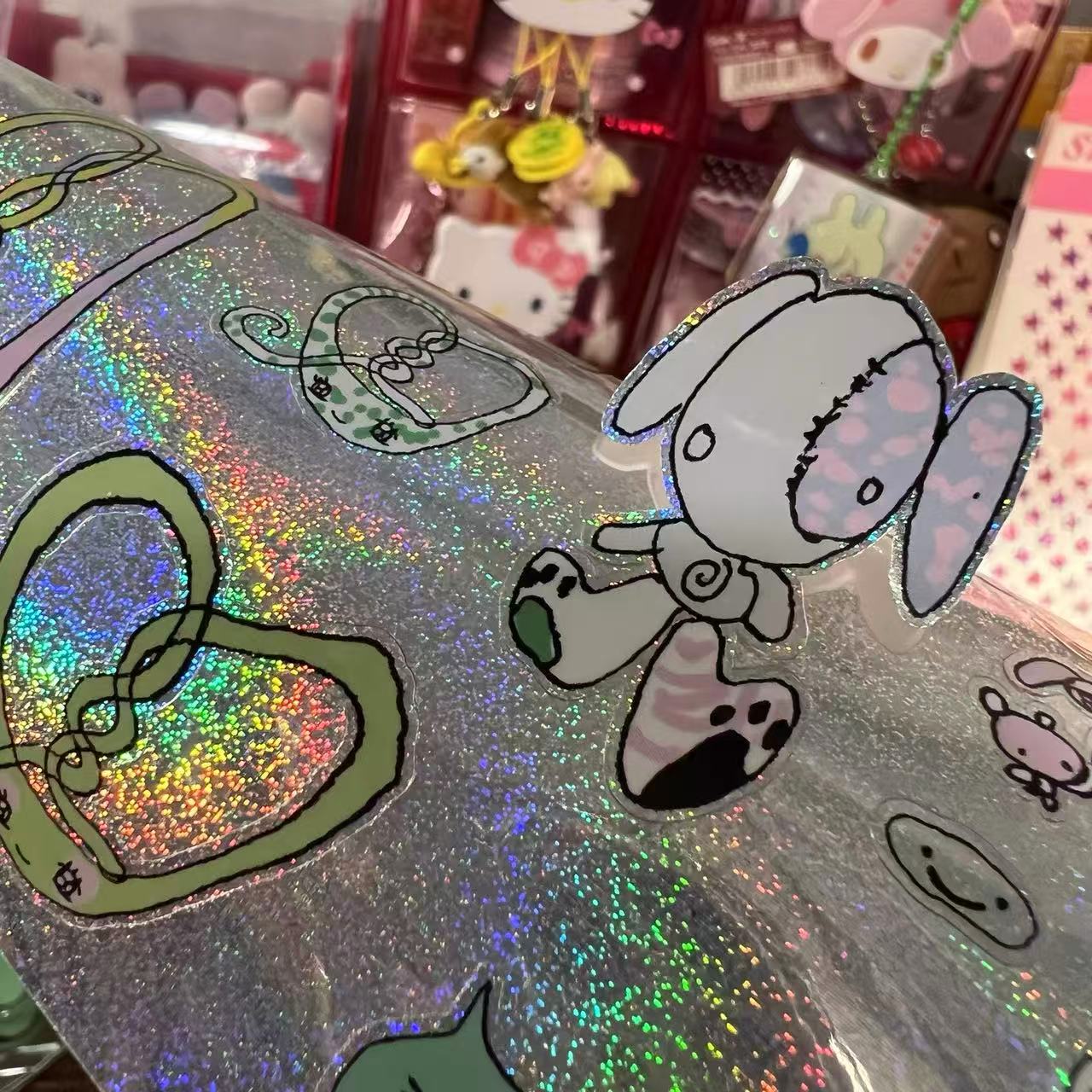 Spiral Room Art Laser Holographic Double-Sided Sticker Sheet