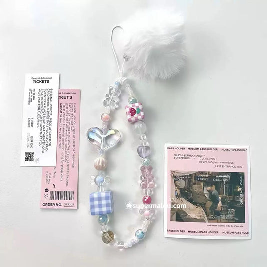 Spring And Summer Minimalist Girl Style Bead Phone Chain