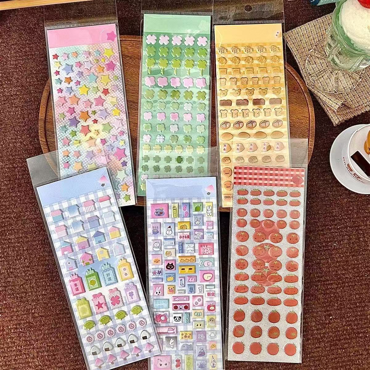 Star Tomato Clover Cute 3D Stickers Set of 6