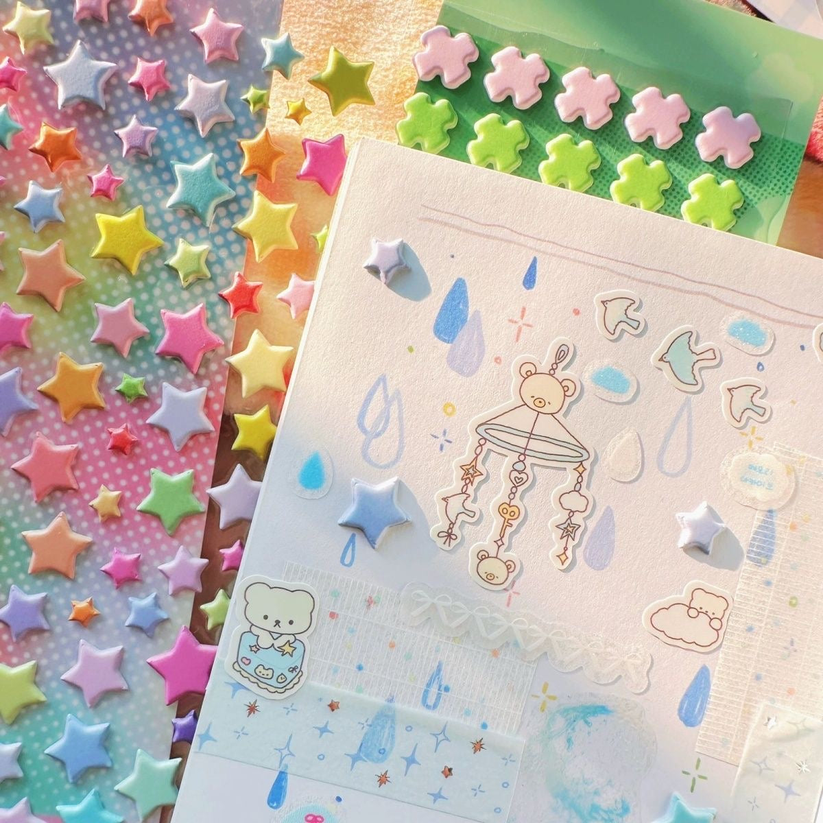 Star Tomato Clover Cute 3D Stickers Set of 6