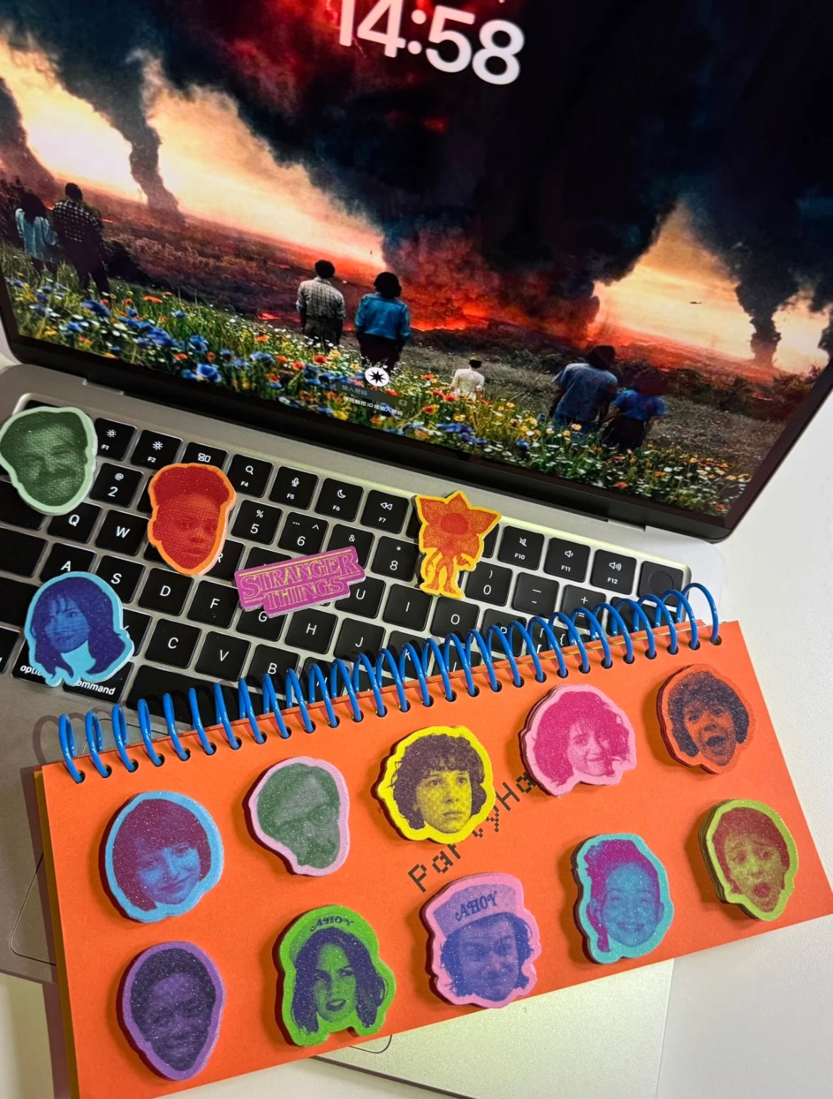 Stranger Things Ultra-Glitter Colored Photo Waterproof Stickers